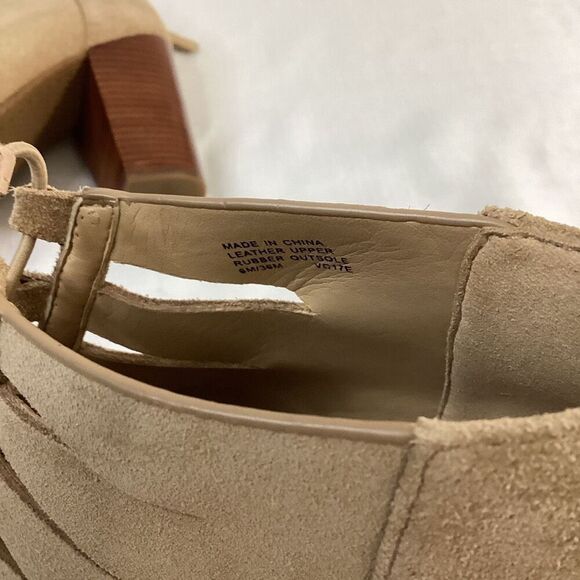 Michael Kors Women’s Open-toe Lace-up Tan Suede Bootie Size 6 - Picture 7 of 7